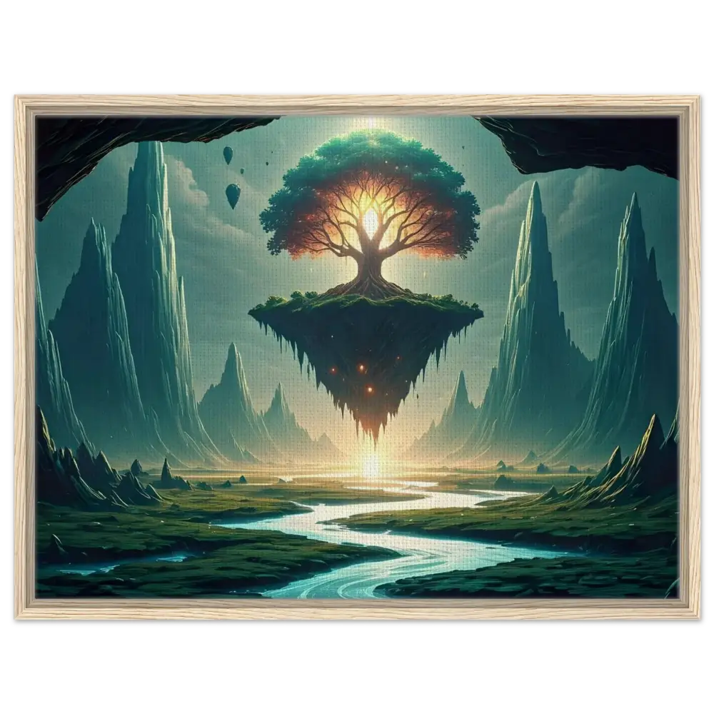 Framed fantasy landscape painting from Sanctuary of the Skyroot Canvas Wall Display