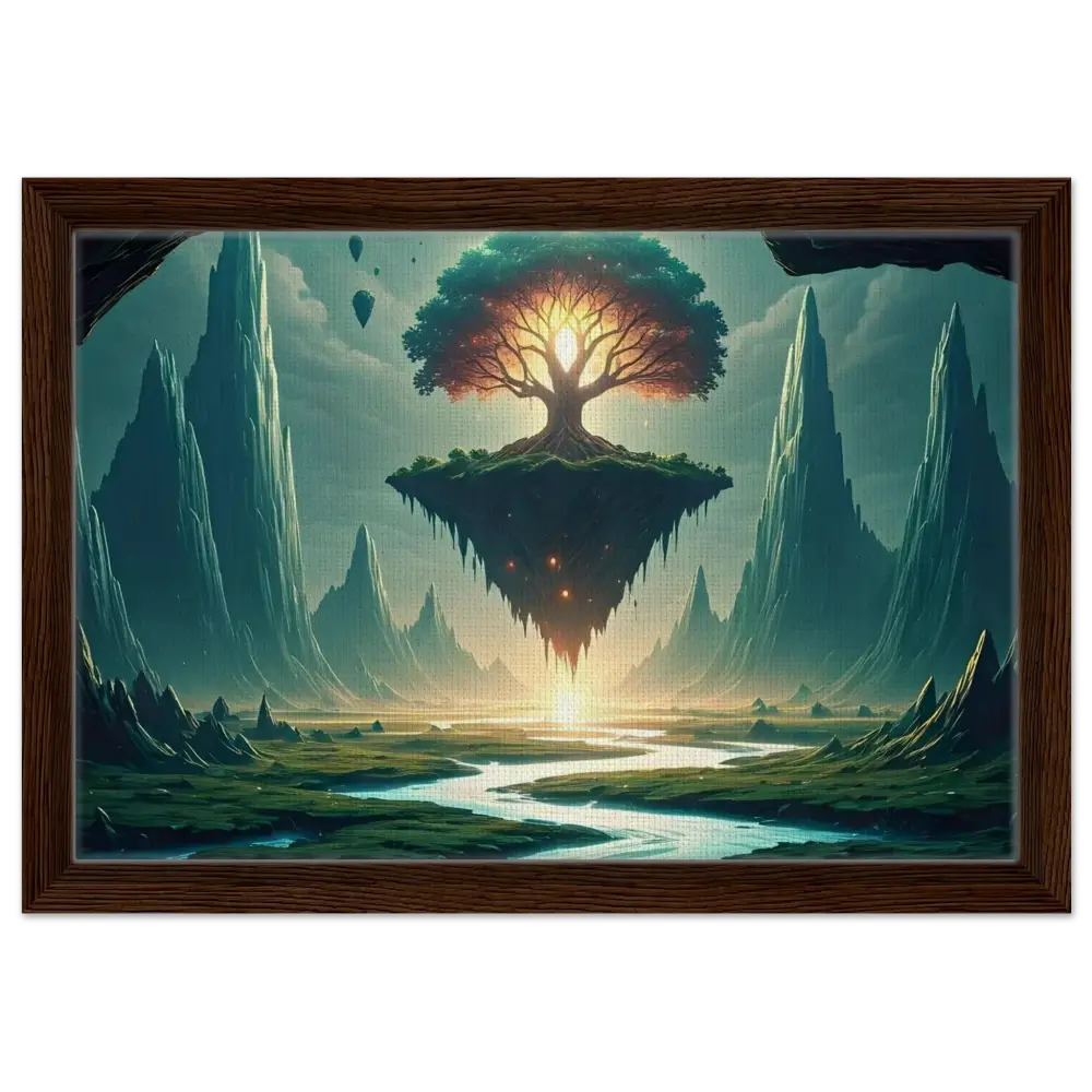 Framed fantasy landscape painting from Sanctuary of the Skyroot Celestial Wall Display