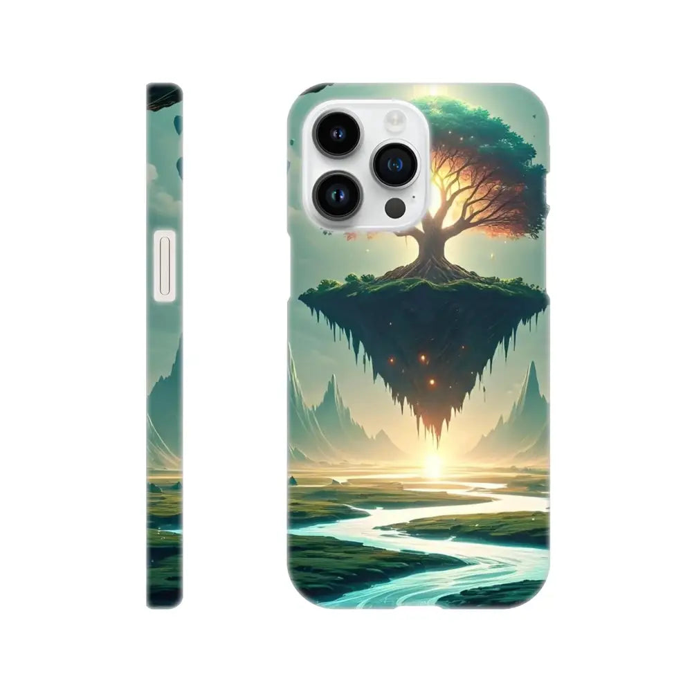 Fantasy landscape phone case featuring Dreamcore Sanctuary of the Skyroot design for iPhone