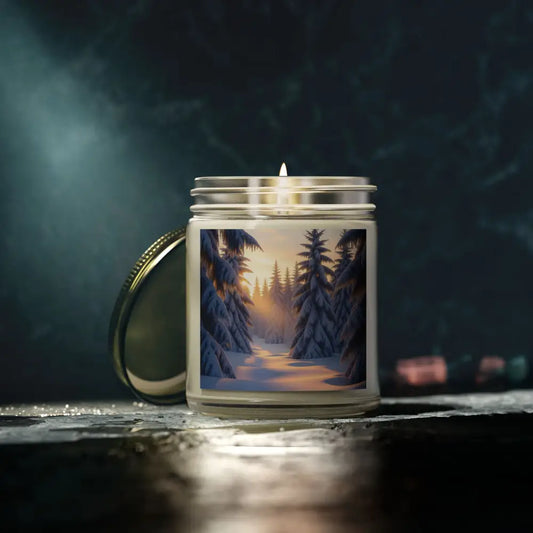 Winter forest candle from PixiOnyx Winter Glow with a Fraser Fir scent and warm glow