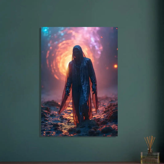Framed otherworldly figure from Shadowwalker Poster Through the Rift PixiOnyx Fine Art Print