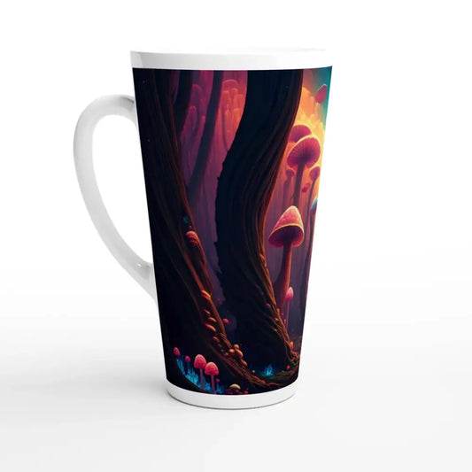 Latte mug with Mushroom Forest design from Shroom Bloom PixiOnyx 17oz Fungi Bloom Tumbler