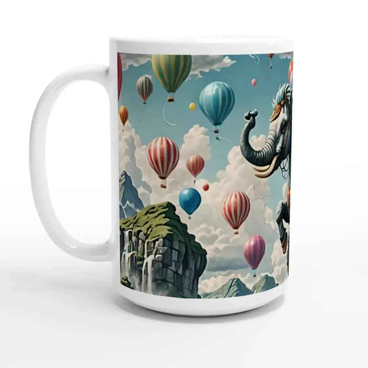 Skybound Majesty – 15oz White Ceramic Mug | PixiOnyx