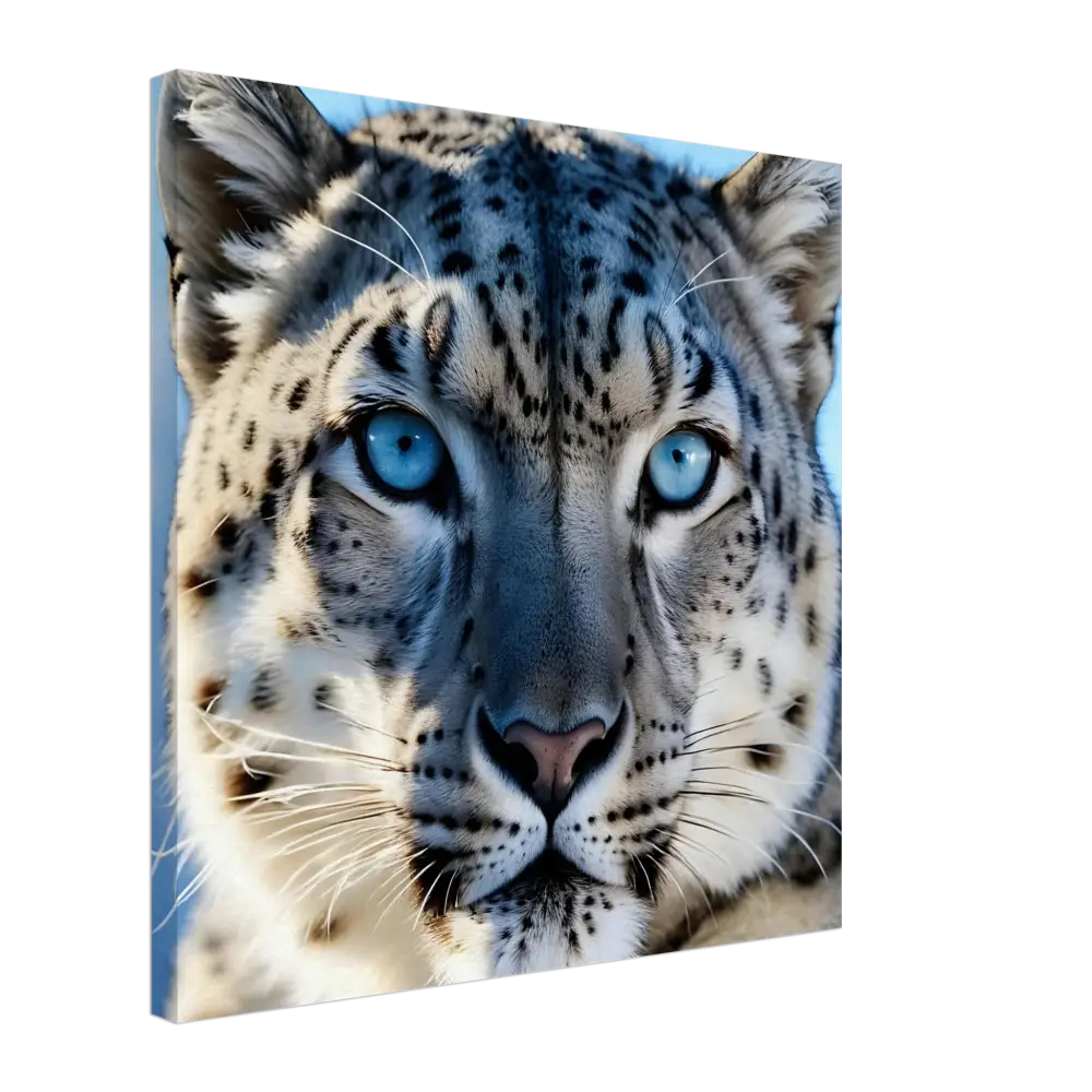 Snow leopard canvas print from PixiOnyx Wildlife Display titled Glacier Gaze