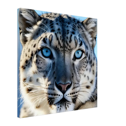 Snow leopard canvas print from PixiOnyx Wildlife Display titled Glacier Gaze