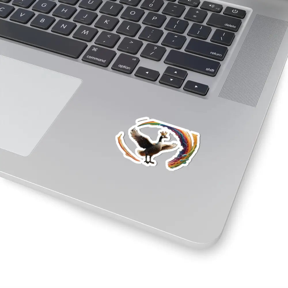 Goose sticker with rainbow trail from Spaghetti Goose Ascension PixiOnyx vinyl decal