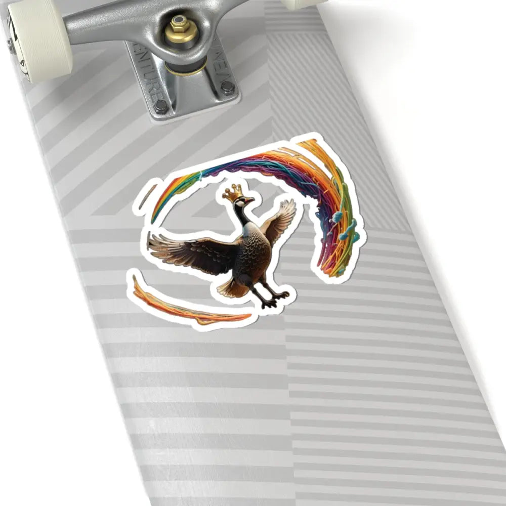 Goose sticker with crown and rainbow from Spaghetti Goose Ascension PixiOnyx vinyl decal