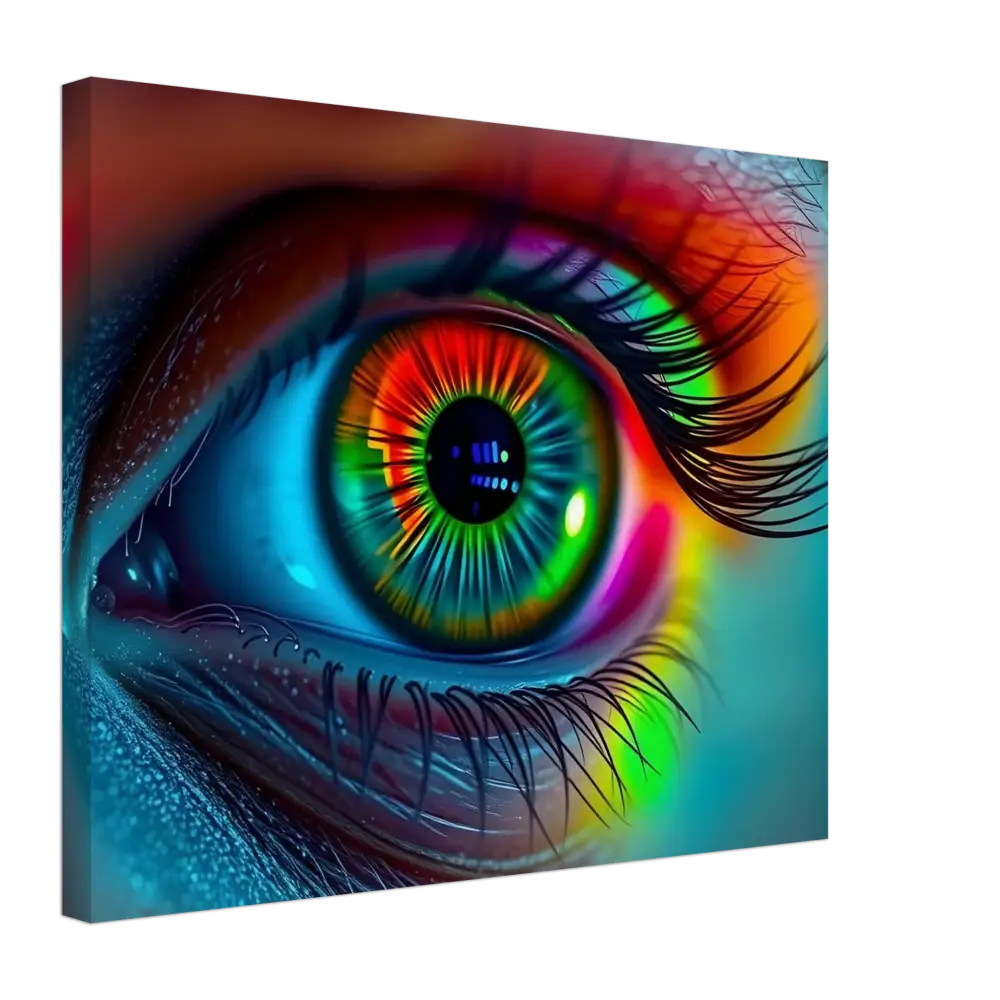Colorful eye canvas art from Spectrum Vision Canvas Chromatic Pulse by PixiOnyx