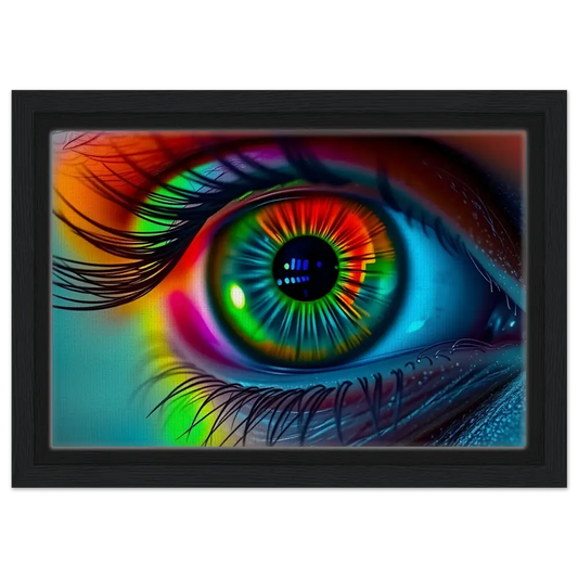 Framed rainbow eye art from Spectrum Vision Mirrored Canvas Chromatic Mirror by PixiOnyx