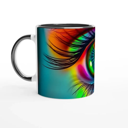 Eye-themed ceramic mug from Spectrum Vision Mirrored Mug collection by PixiOnyx