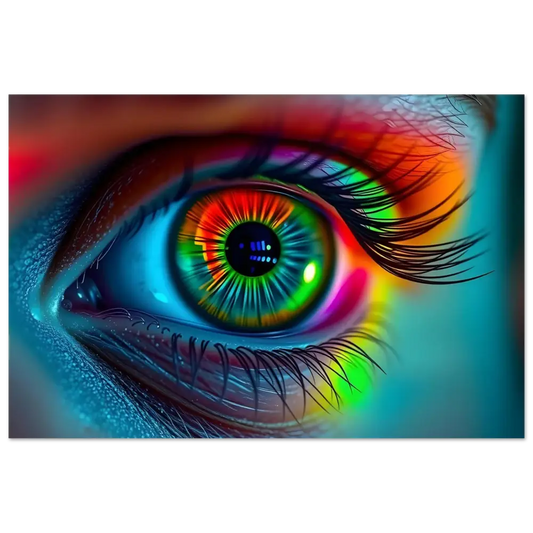 Vibrant rainbow-colored eye art featured on Spectrum Vision Poster by PixiOnyx