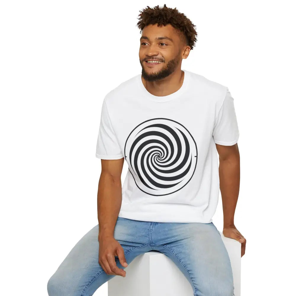 Unisex softstyle Spiral Graphic Tee with low heat ring-spun cotton, casual fashion