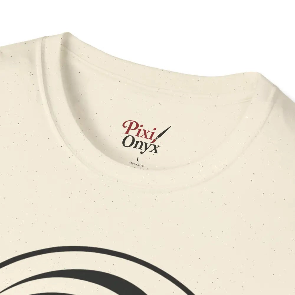 Cream-colored unisex softstyle T-shirt made from ring-spun cotton with brand label inside collar