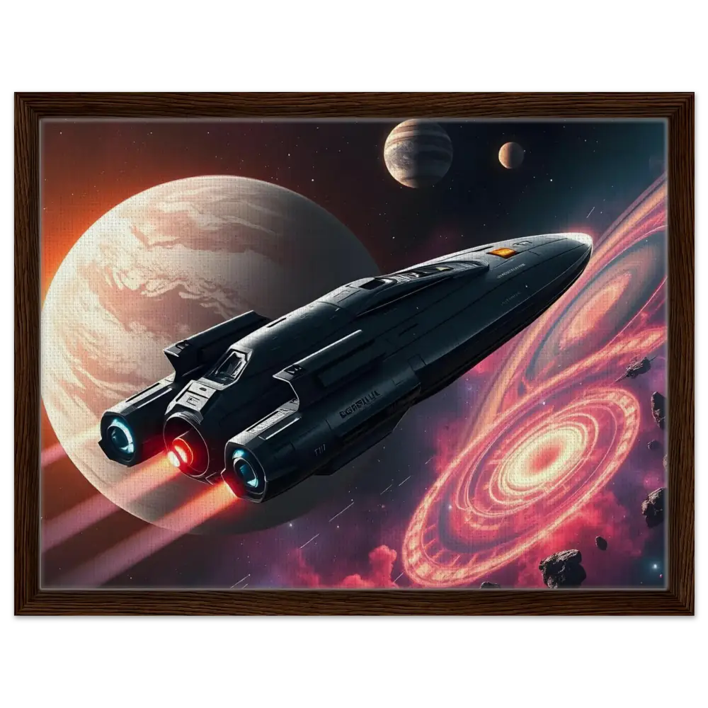 Framed spaceship art from Starship Voyager canvas decor by PixiOnyx