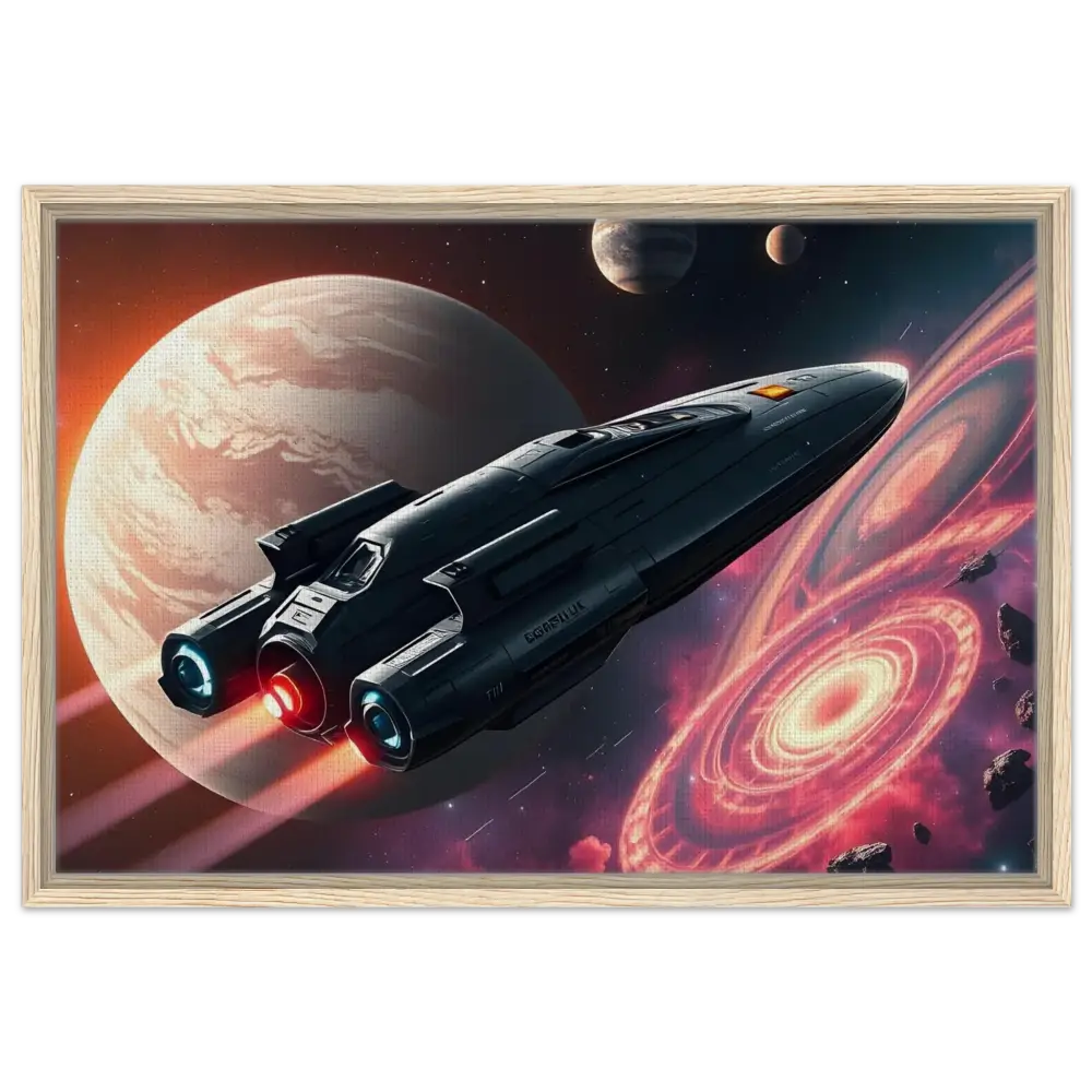 Framed spaceship art from Starship Voyager canvas decor by PixiOnyx