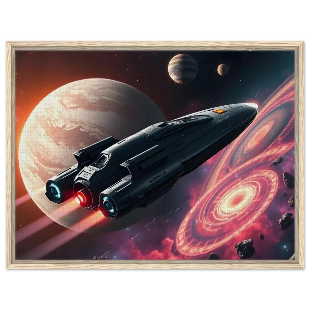 Framed spaceship art from Starship Voyager canvas decor by PixiOnyx
