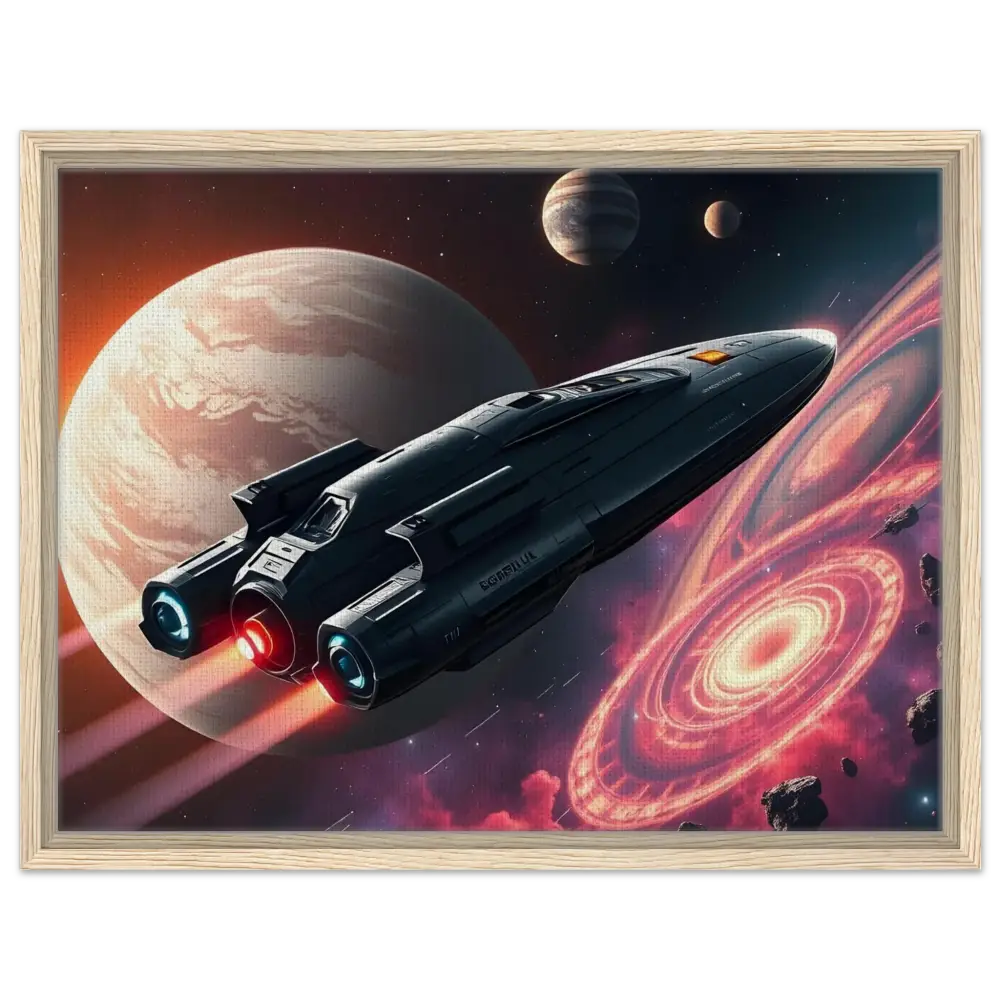 Framed spaceship art from Starship Voyager canvas decor by PixiOnyx