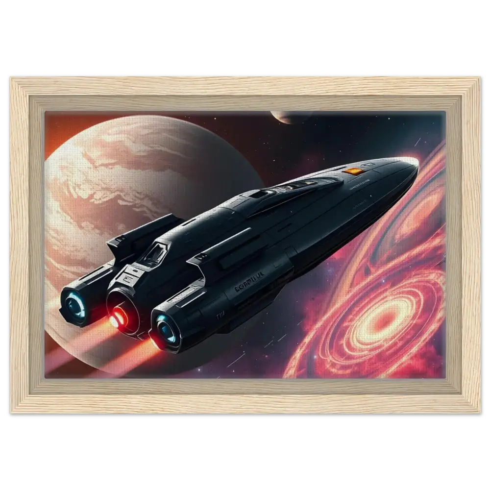 Framed spaceship art for Starship Voyager canvas decor by PixiOnyx