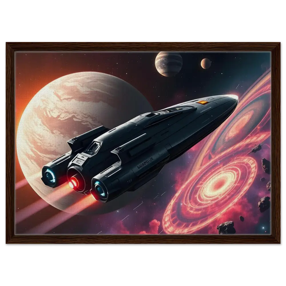 Framed spaceship art from Starship Voyager Canvas Wall Decor by PixiOnyx