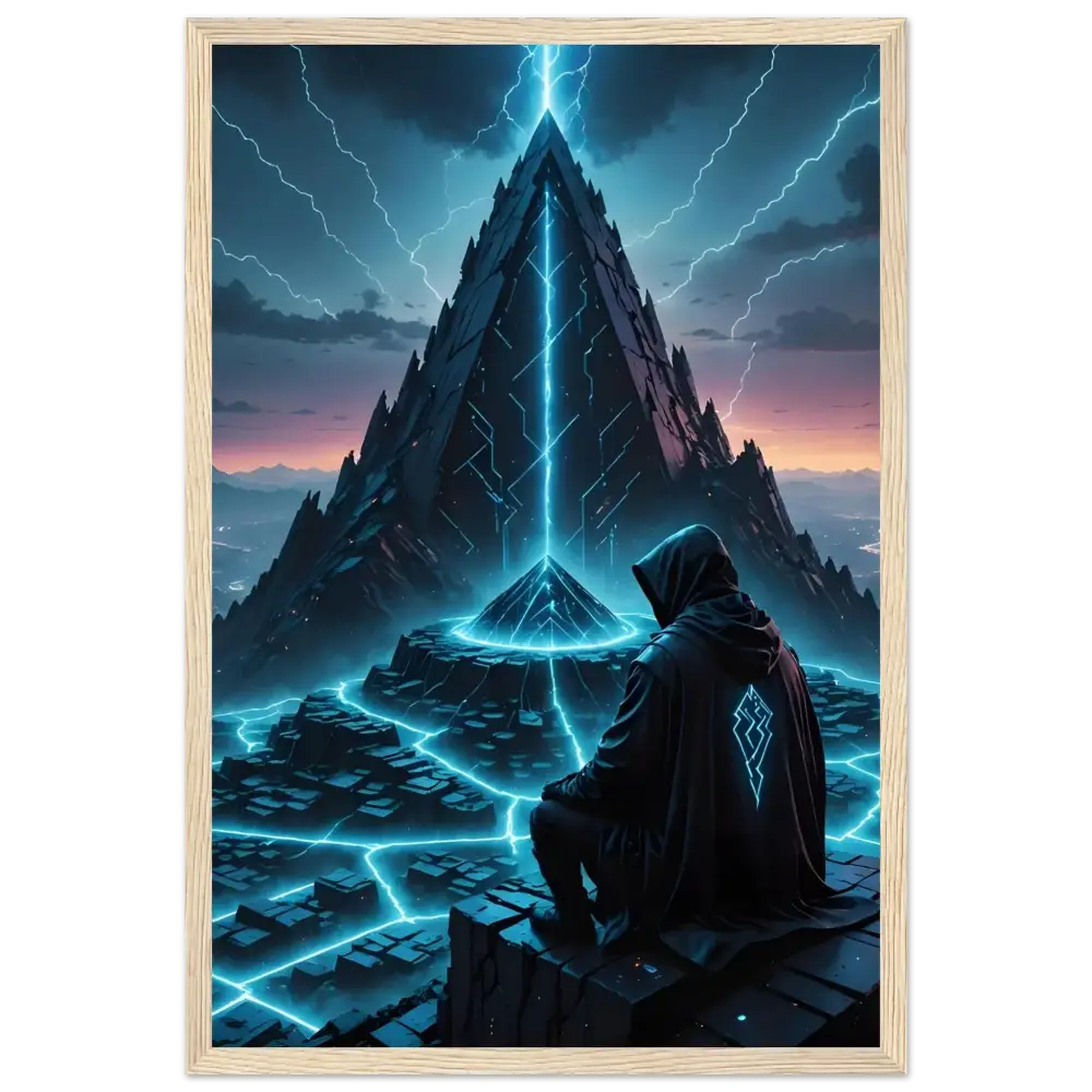 Framed mystical pyramid artwork poster for Storm Pyramid by PixiOnyx