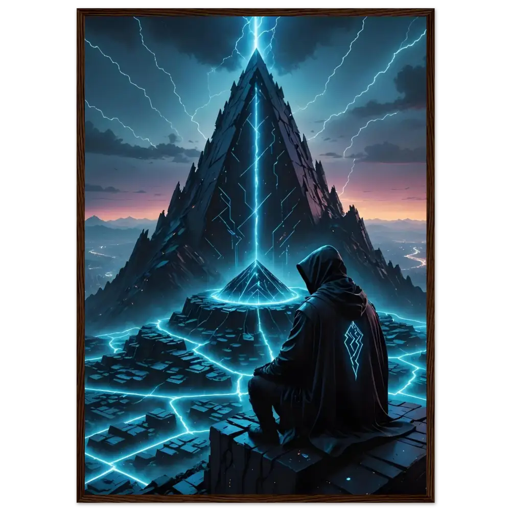 Framed mystical pyramid artwork poster by PixiOnyx for unique home decor