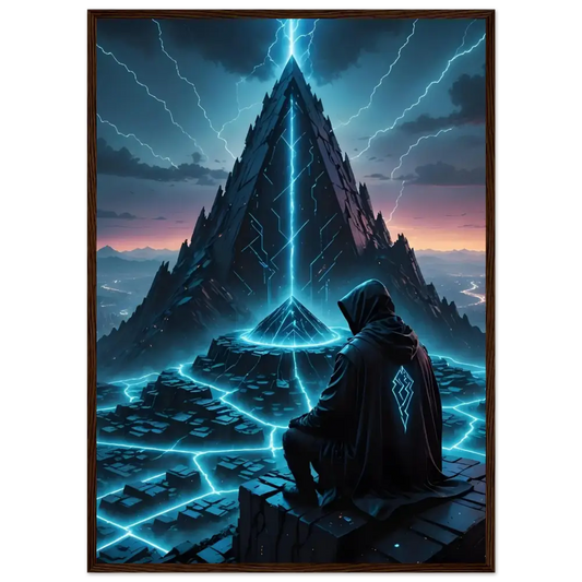 Framed mystical pyramid artwork poster by PixiOnyx for unique home decor
