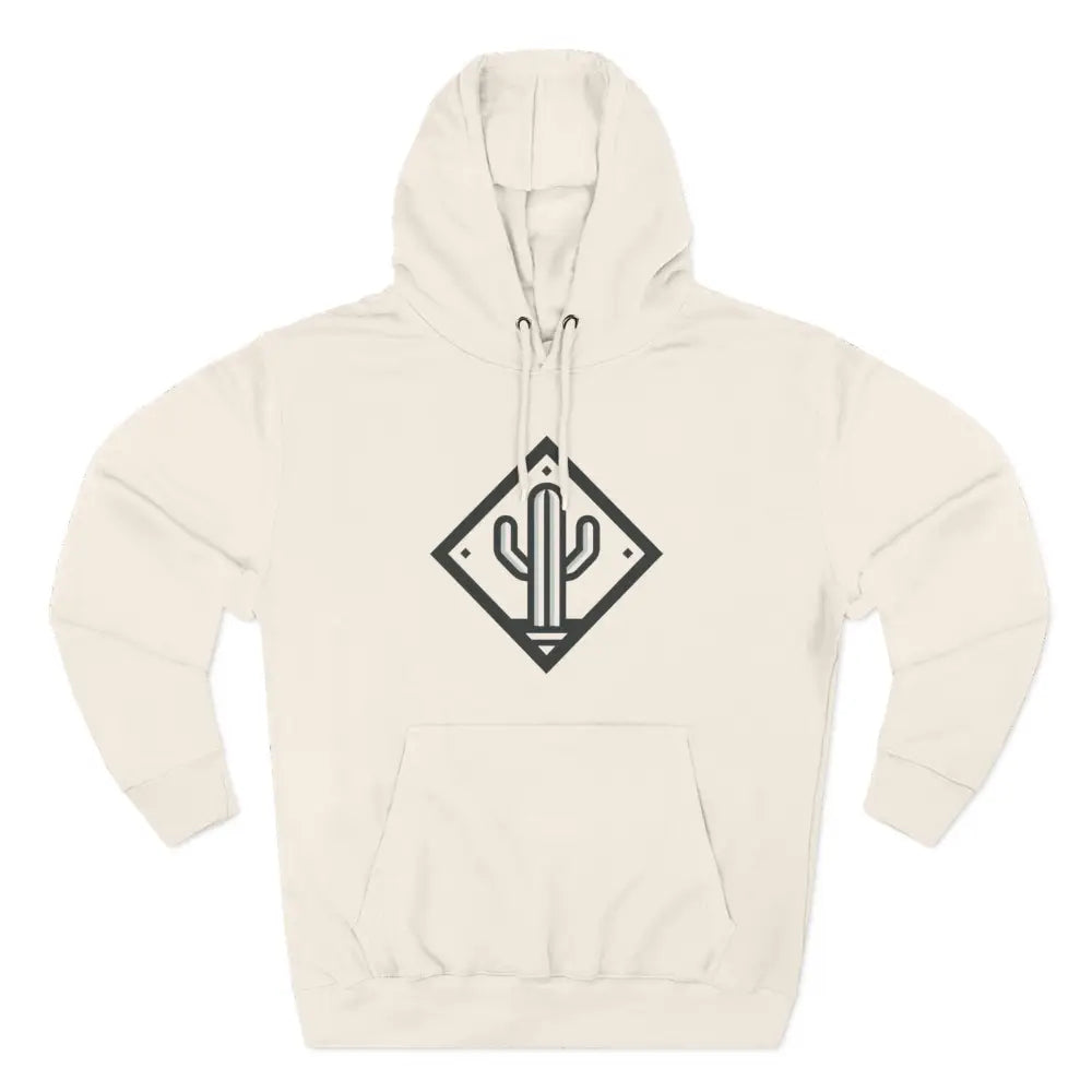 Off-white stylish cactus hoodie with adjustable hood and spacious kangaroo pocket for comfort