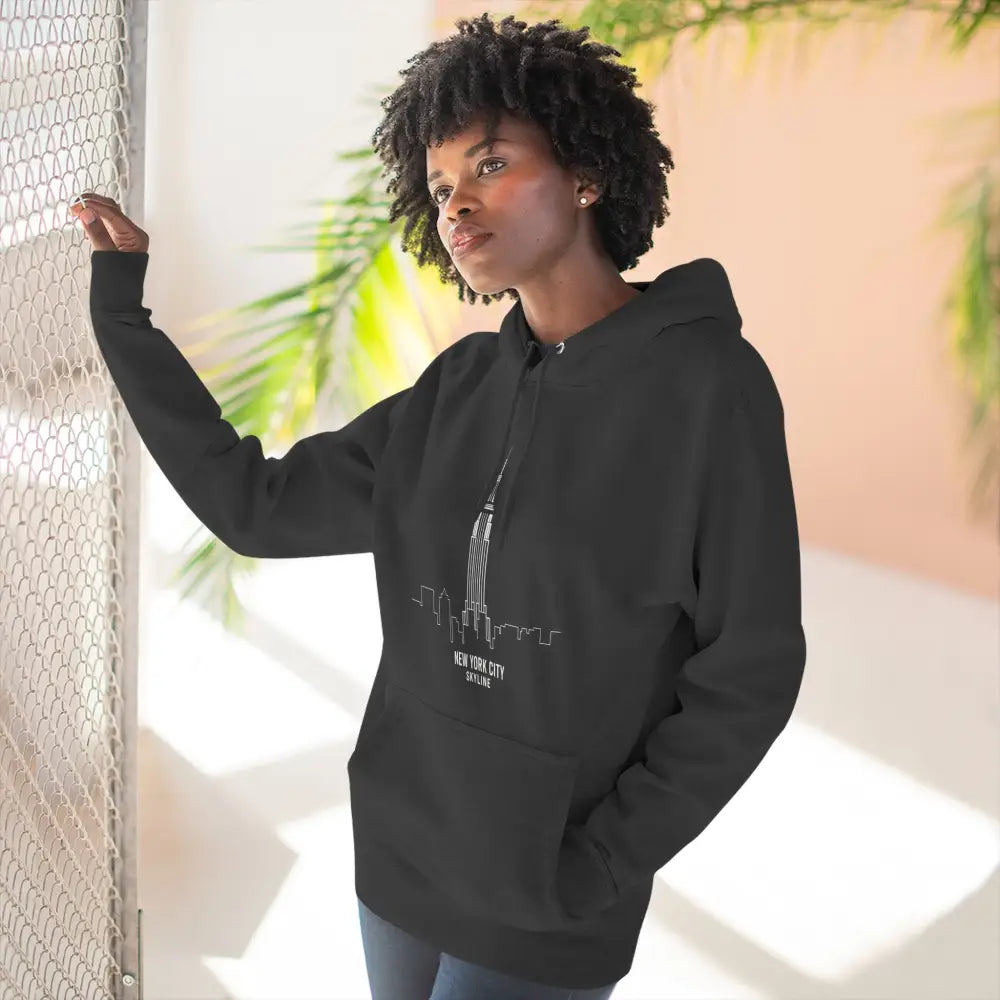Stylish NYC Fleece Unisex Hoodie Cozy Travel Sweatshirt Urban Fashion Gift for Travelers New York City Apparel