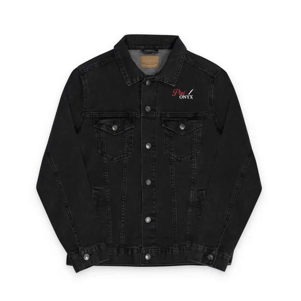 Stylish Unisex PixiOnyx Denim Jacket with chest pockets and button closures for casual wear