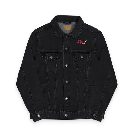 Stylish Unisex PixiOnyx Denim Jacket with Embroidery Casual Layering Piece Perfect Gift for Birthdays Holidays