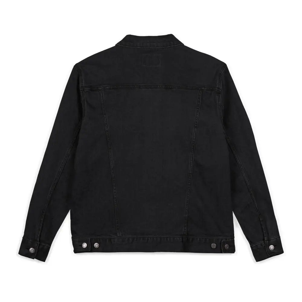 Black denim jacket with silver buttons from Stylish PixiOnyx Unisex PixoNyx Denim collection