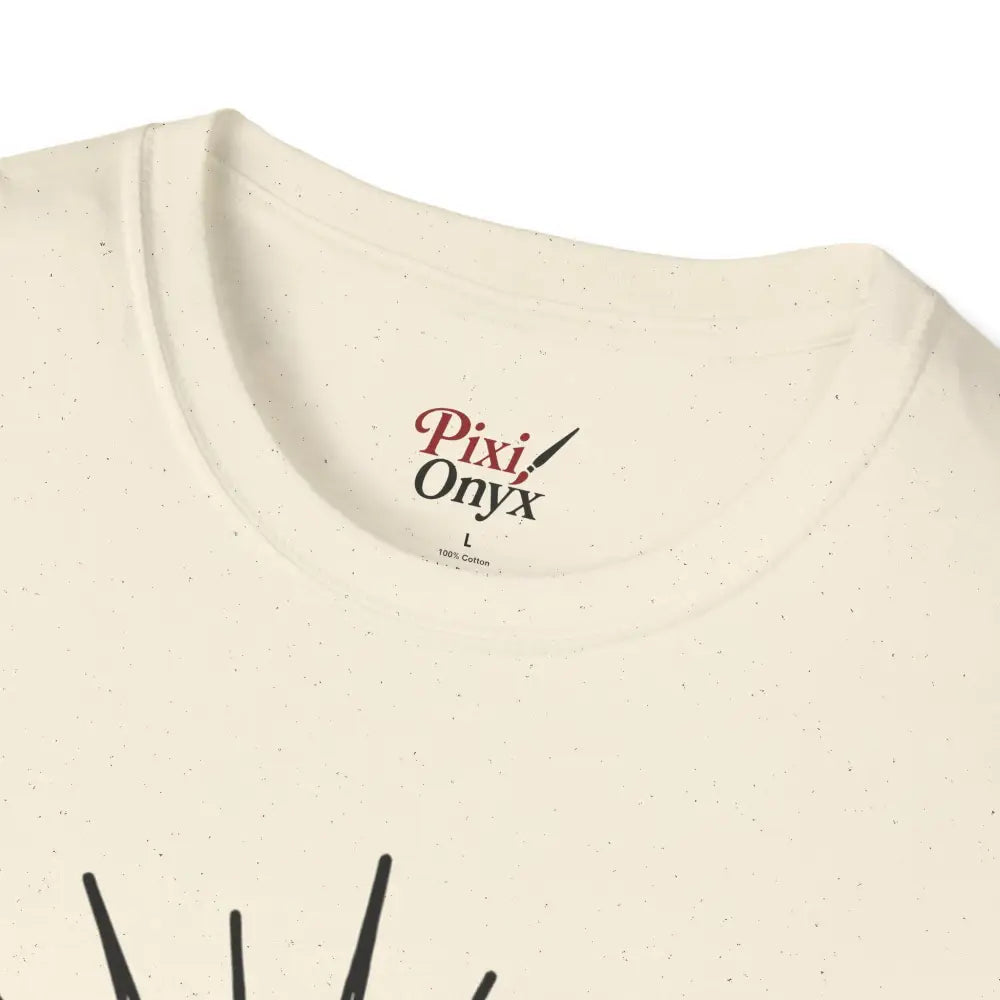 Off-white unisex softstyle summer tee with printed neck label and low heat care instructions