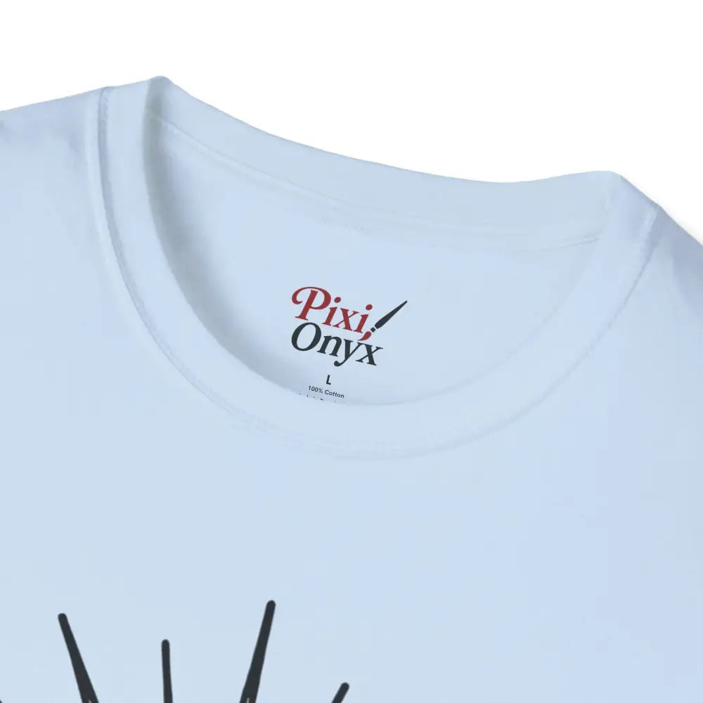 White unisex softstyle T-shirt with printed neck label, ideal for summer and outdoor adventures
