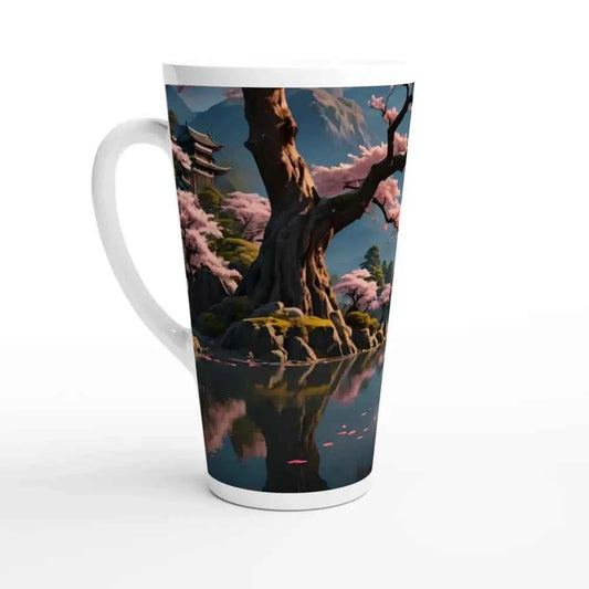 Temple Blossom Serenity – 17oz Tall Latte Ceramic Mug | PixiOnyx