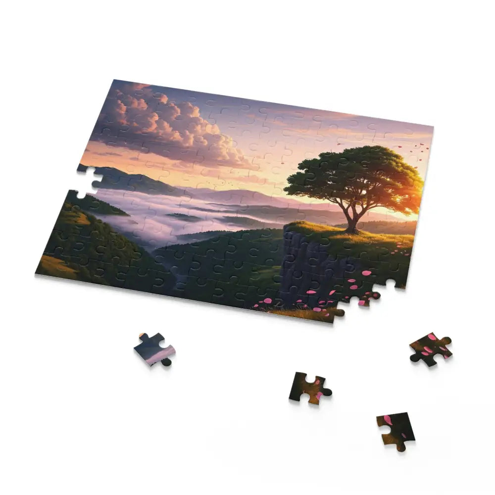 Serene landscape jigsaw puzzle titled The Edge of Dawn from PixiOnyx