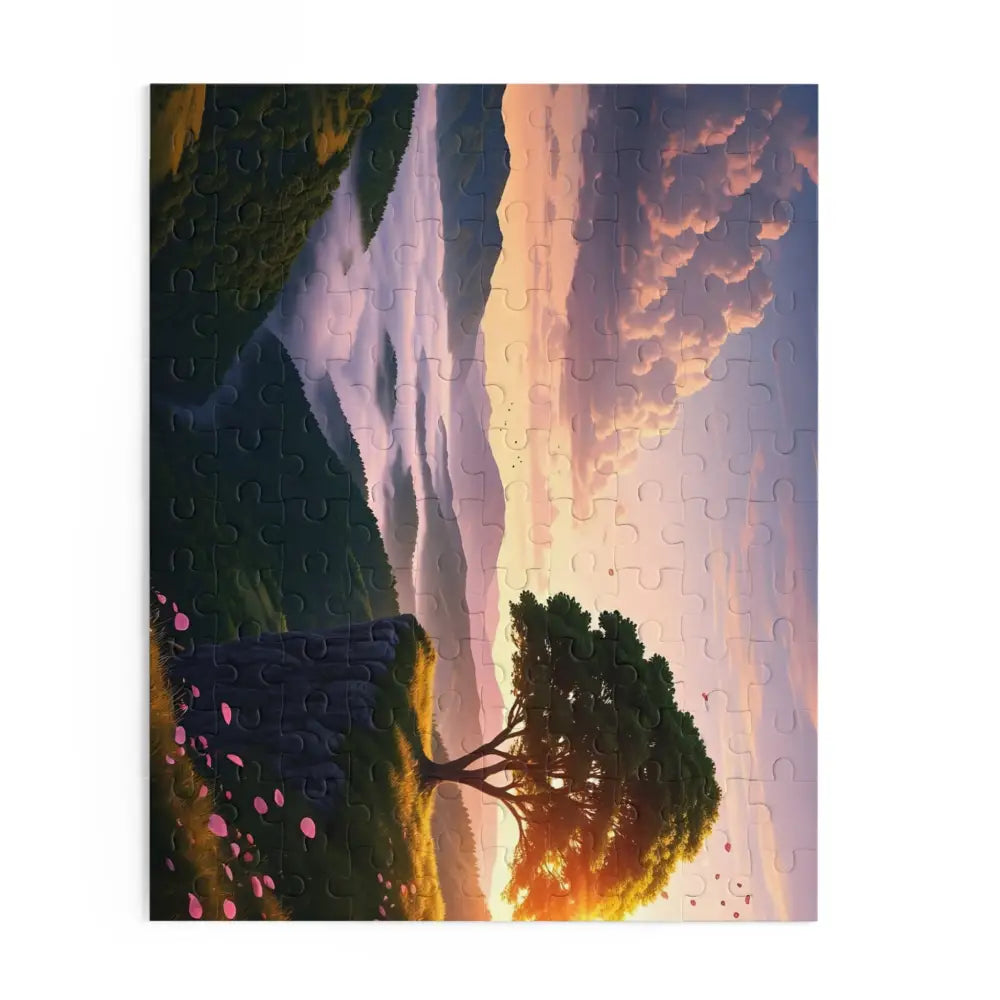 Serene landscape jigsaw puzzle titled The Edge of Dawn by PixiOnyx