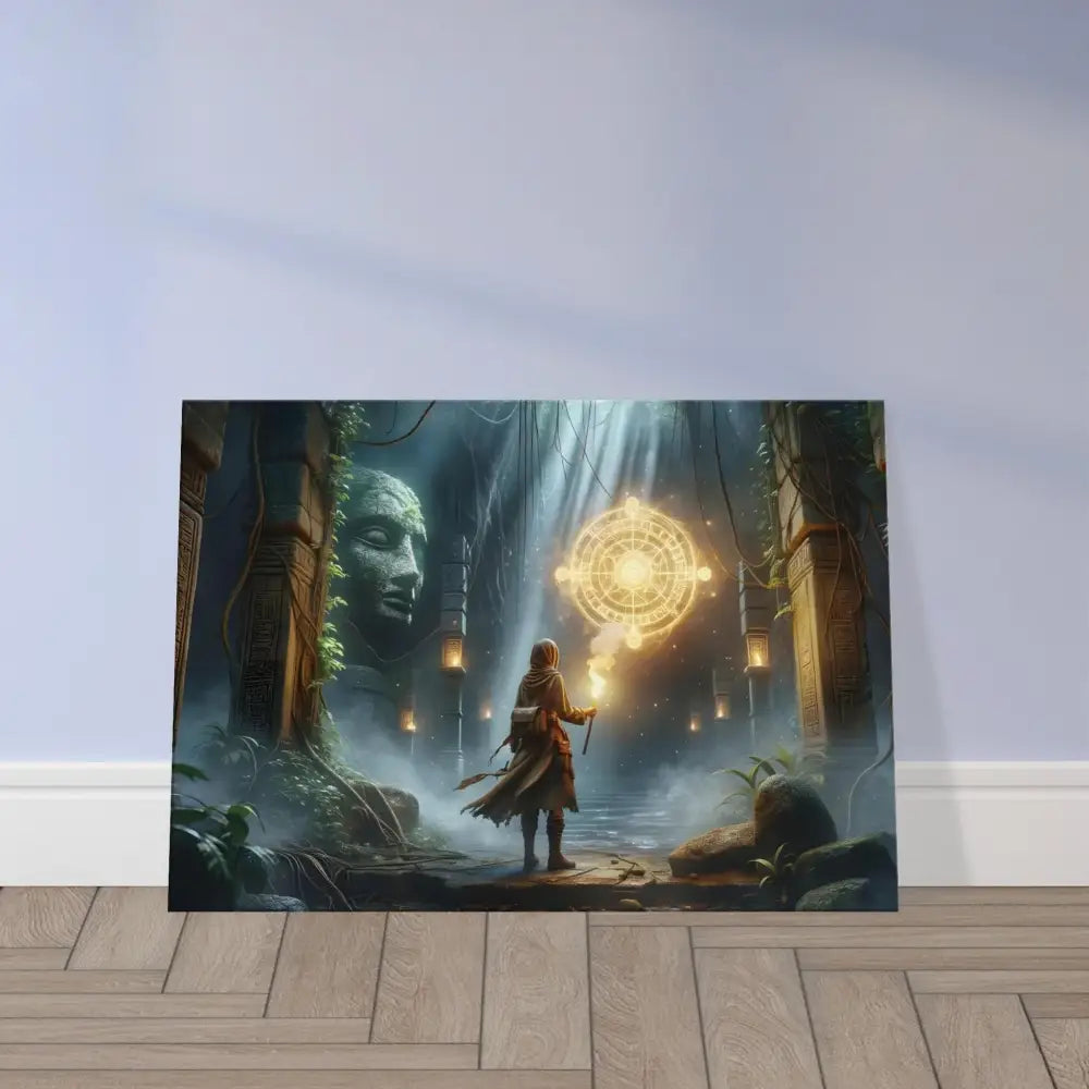 Fantasy temple artwork on Torchbearer Fantasy Canvas with Jungle Glyphs and Ruins