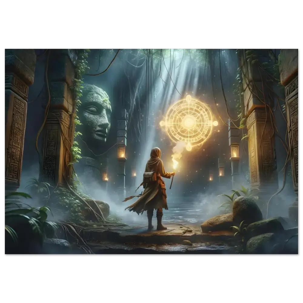 Mystical glowing circle from Torchbearer of the Forgotten Glyphs fantasy art print