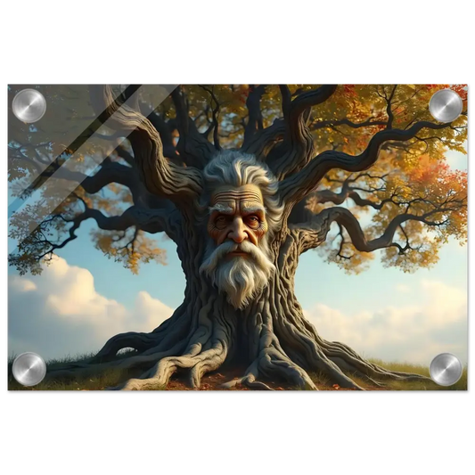 Tree with a wise old man’s face on PixiOnyx Crystal Wall Art Treeface Acrylic Print