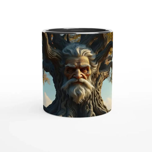 Ceramic Treeface Mug featuring tree-man design from PixiOnyx Forestware