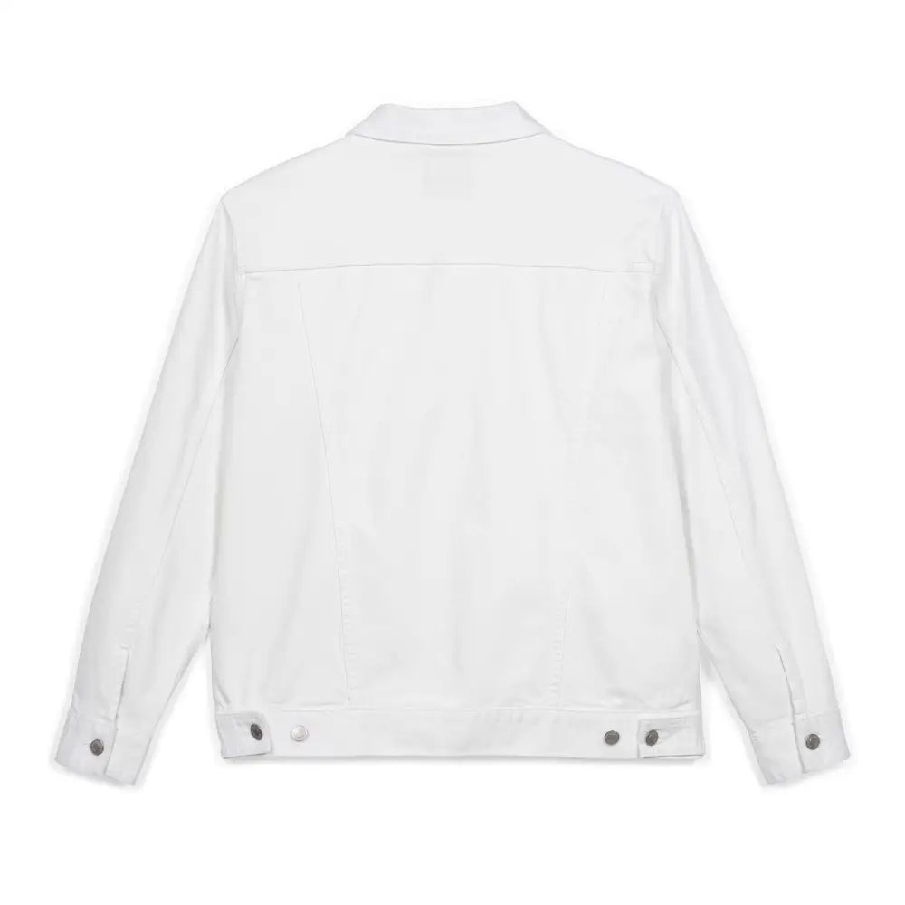 Stylish embroidered PixiOnyx denim jacket with classic collar and metal buttons for casual summer fashion