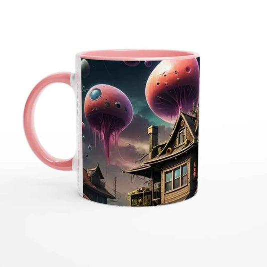 Trippy Mushroom House – Psychedelic Fantasy Mug