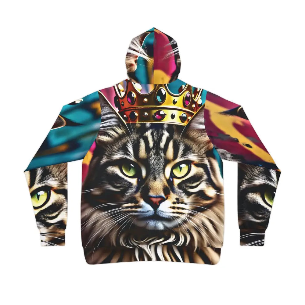 Unisex Cat-themed Hoodie with Crown design from PixiOnyx Urban Regalwear