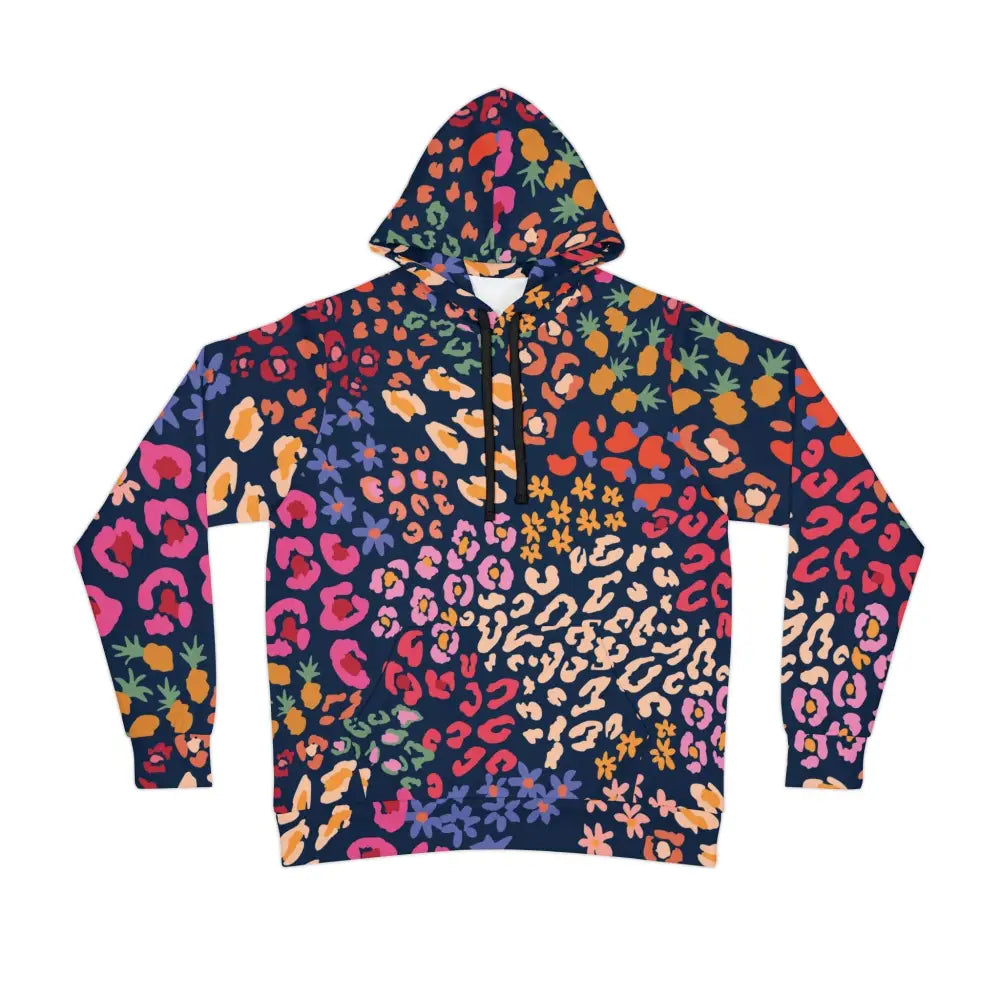 Colorful patterned unisex hoodie from PixiOnyx Chromapulse Spots streetwear collection