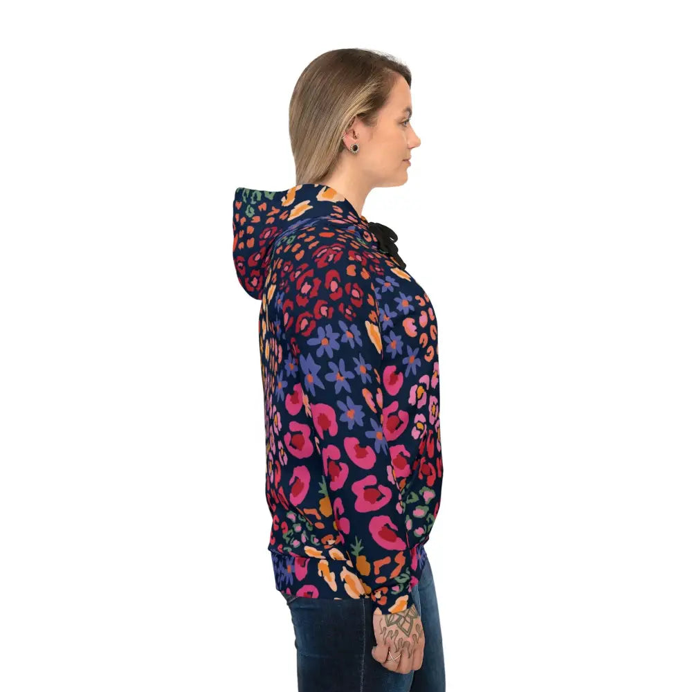 Unisex floral and leopard print hoodie from PixiOnyx Chromapulse Spots collection