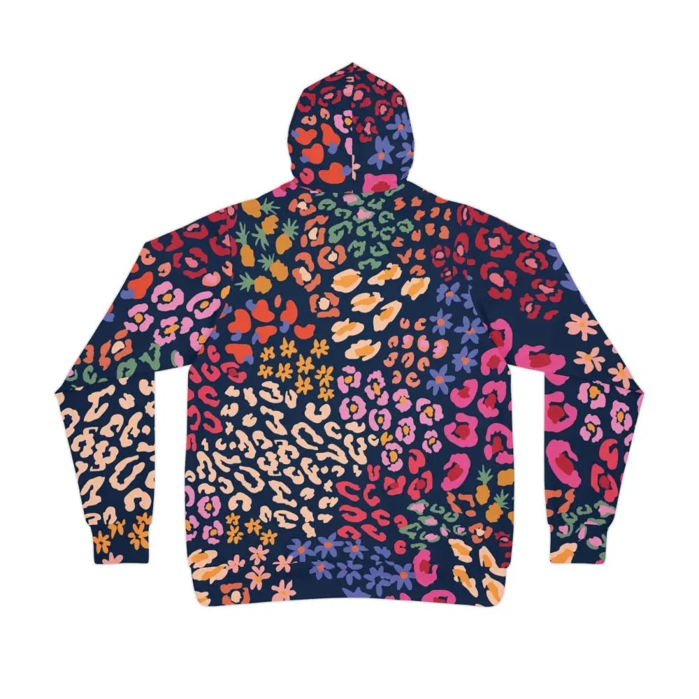 Colorful patterned unisex hoodie from PixiOnyx Chromapulse Spots Streetwear collection