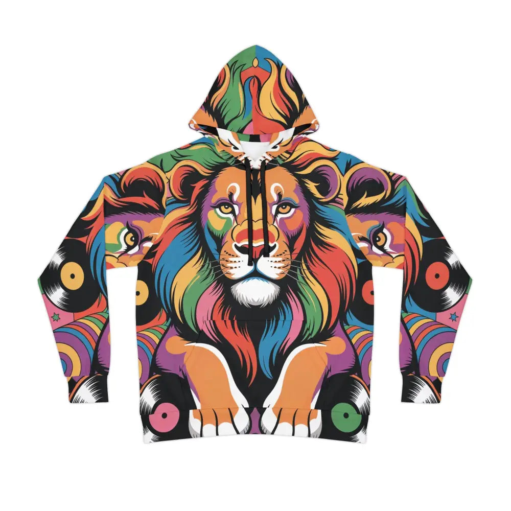 Colorful lion graphic print hoodie from Groove King Roars collection by Honson Ventures Limited