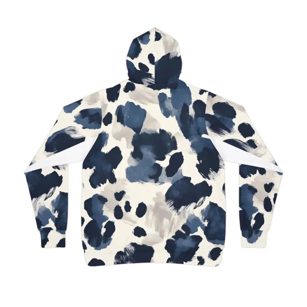 Blue and white patterned unisex hoodie from PixiOnyx Inkveil Drift collection