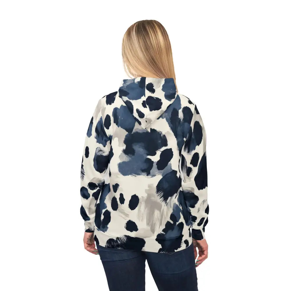 Unisex Cow-print Hooded Sweatshirt from Inkveil Drift PixiOnyx Abstract Motionwear