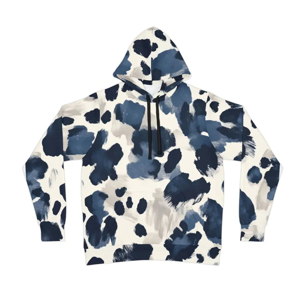 Blue and gray patterned Unisex Hoodie Inkveil Drift PixiOnyx Abstract Motionwear